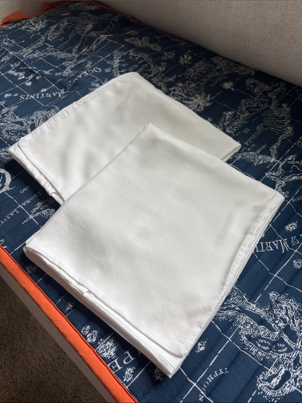 CB2 Set of Two White Nuna Tencel Pillow Shams
